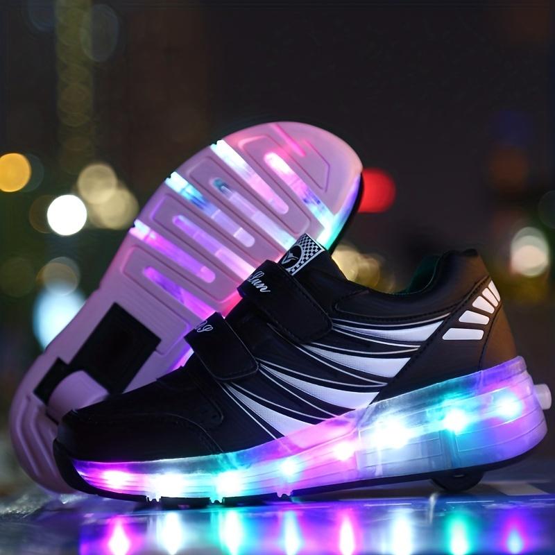 LED Roller Shoes for Kids - Trendy Two-Wheeled Skate Sneakers with Luminous Lights for Boys, Girls, and Teens - Fun and Safe Way to Roll Around