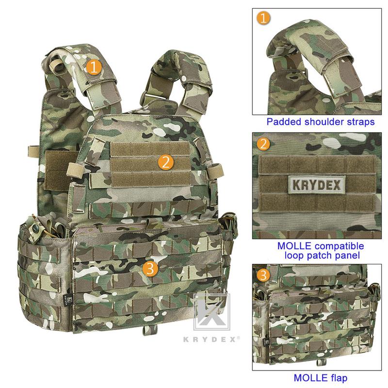 KRYDEX LBT-6094A Plate Carrier Molle Tactical Body Armor Combat Vest With Triple  Pouch & Radio Pouch & General Purpose Utility Pouches tactical vest