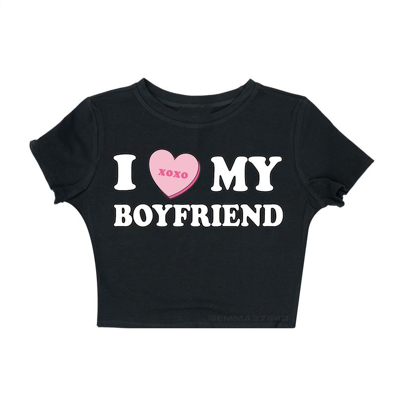 I Love My Boyfriend Crop Top baby tee