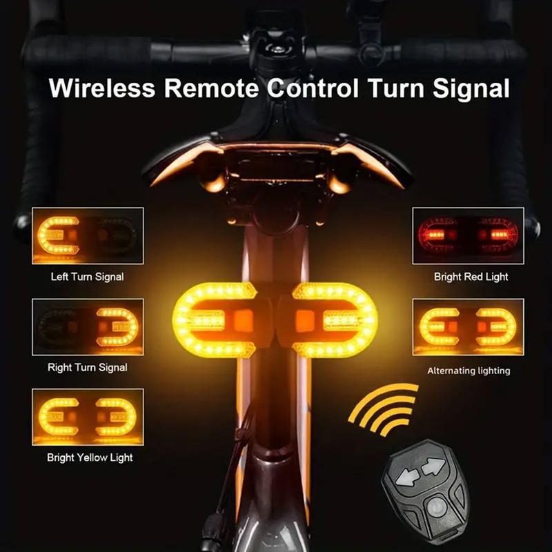 Bicycle Turn Signal, Bright Bicycle Rear Light, Wireless Remote Control Bike Rear Light, USB Rechargeable LED Mountain Bike Flashlight, Suitable For Bicycle & Scooter