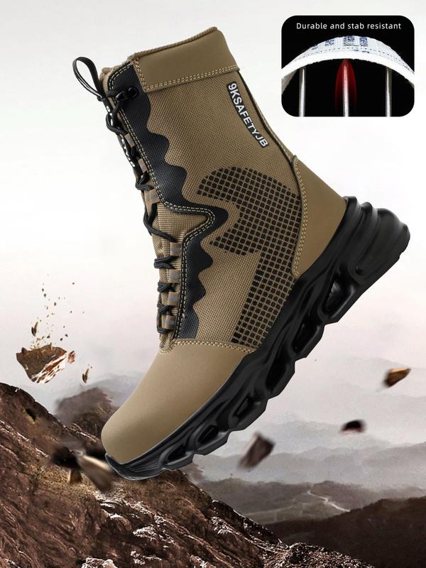 Men's Anti-smashing & Anti-piercing Safety Boots for Outdoor Activities, Comfortable and Fatigue-free Standing Shoes, Outdoor Hiking Shoes