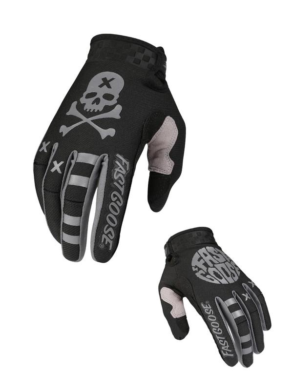 Skull Pattern Full Finger Sports Gloves, 1 Pair Breathable Absorbing Sweat Non-slip Cycling Gloves, Outdoor Sports Protector for Men & Women, Football Gloves