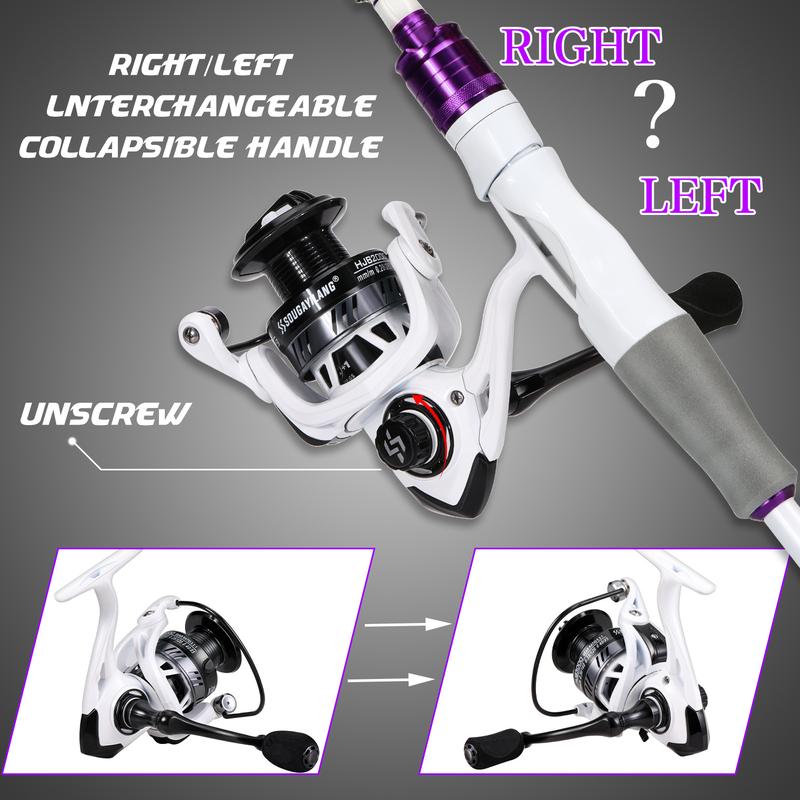 Sougayilang Fishing Rod and Reel Combo, Stainless Steel Guides Fishing Pole with Spinning Reel Combo for Bass , fishing equipment