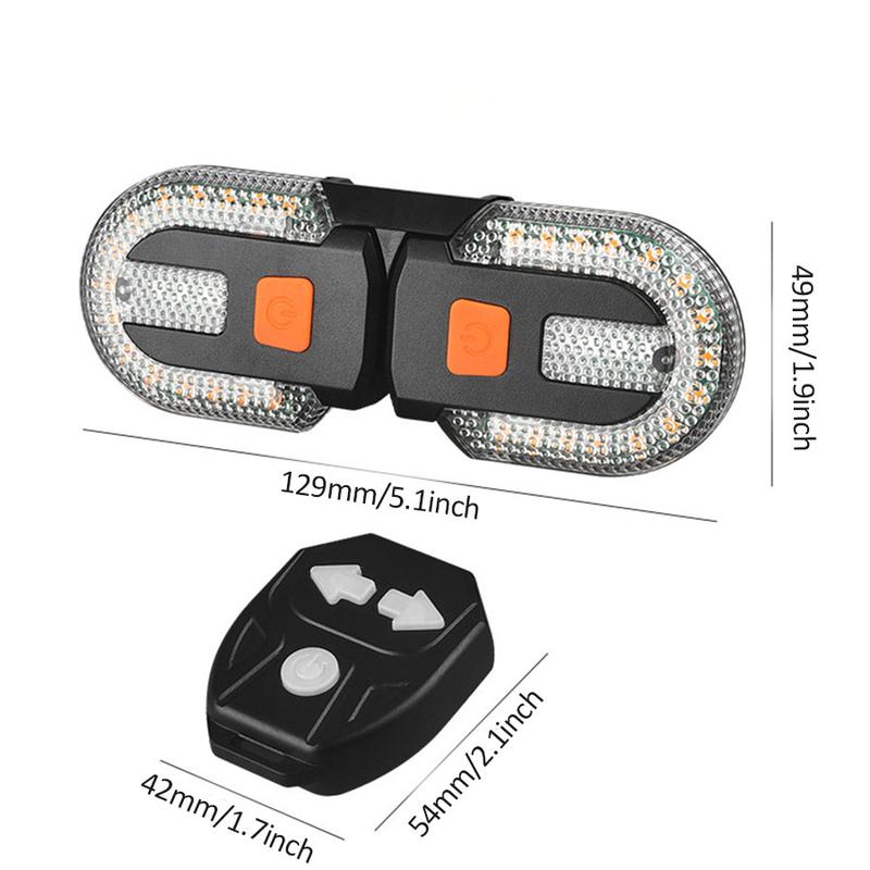 Bicycle Turn Signal, Bright Bicycle Rear Light, Wireless Remote Control Bike Rear Light, USB Rechargeable LED Mountain Bike Flashlight, Suitable For Bicycle & Scooter