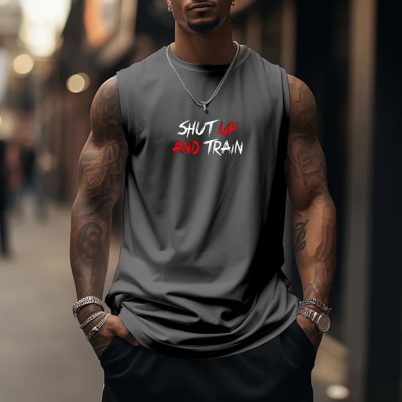 SHUT UP AND TRAIN Tank Top, Dragon Ball Z Saiyan Prince Vegeta Workout Tank Top, Manga Tank Top For Men, Anime Printed T-shirt, Anime Manga Shirt, DB Gift For Fans, Gift For Anime Lovers, Gift For Him, Gift For Her