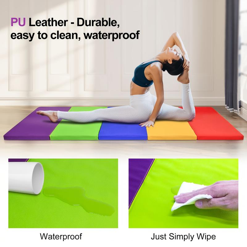 Extra Thick Foldable Tumbling Mat - High-Density Tear-Resistant Gymnastics Mat for Tumbling and Gymnastics - Durable, Portable, and Space-Saving Design for Home, Gym, or Outdoor Use