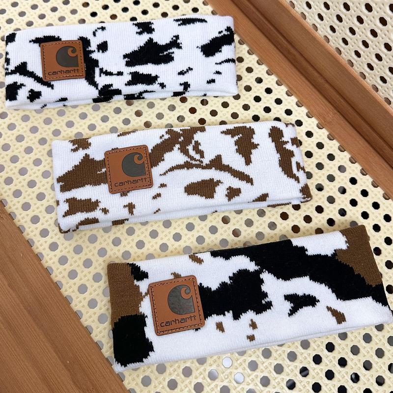 Men's And Women's Cow Headbands, Warm Knitted Headbands, Breathable Sweatbands, Non-Slip, Moisture Wicking, Fitness Sweatbands, Sports Headbands