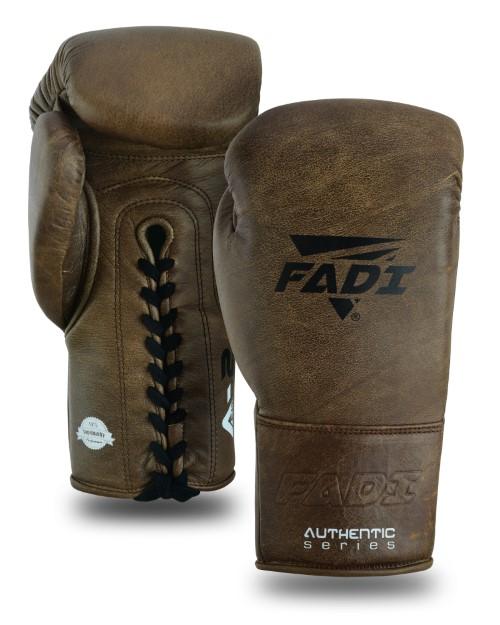 Fadi Sports A2 Lace Boxing Glove in Vintage Brown Matte Cowhide Leather with Pure Latex Mold and EVA Foam Padding - Unisex Adult Gloves