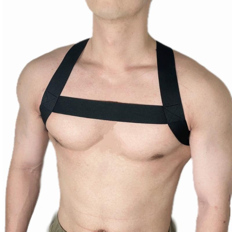 Men's Size S-M Chest Strap, Criss Cross Design Elastic Chest Strap, Sports & Outdoor Clothing Accessories for Gym Workout