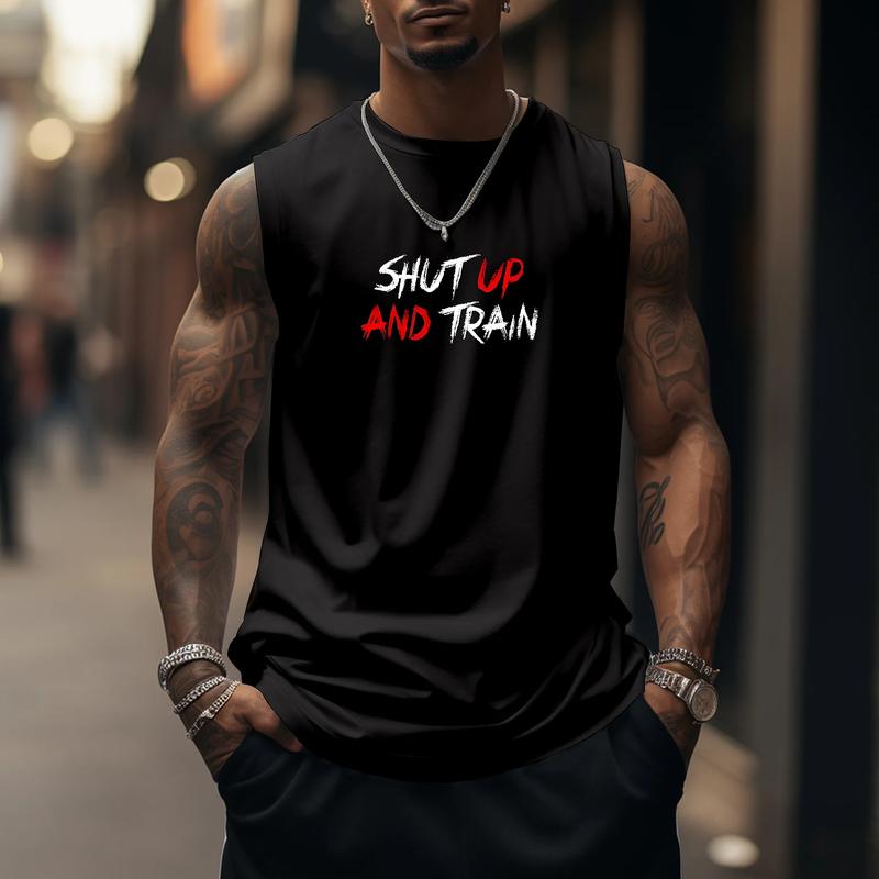 SHUT UP AND TRAIN Tank Top, Dragon Ball Z Saiyan Prince Vegeta Workout Tank Top, Manga Tank Top For Men, Anime Printed T-shirt, Anime Manga Shirt, DB Gift For Fans, Gift For Anime Lovers, Gift For Him, Gift For Her