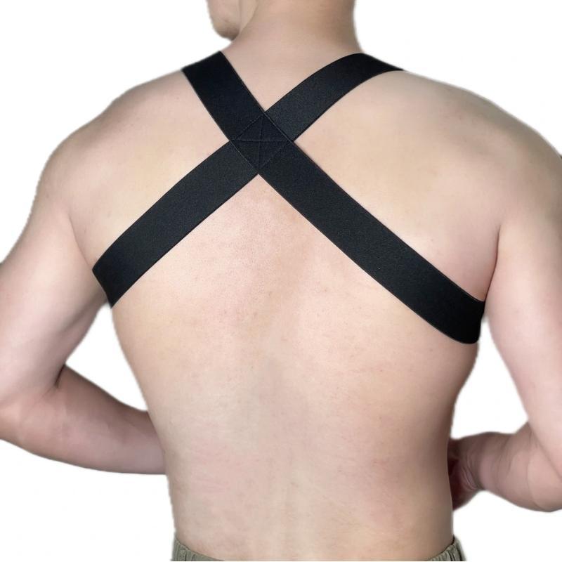 Men's Size S-M Chest Strap, Criss Cross Design Elastic Chest Strap, Sports & Outdoor Clothing Accessories for Gym Workout