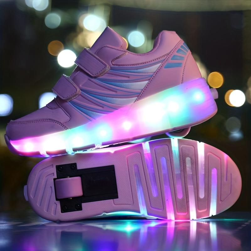 LED Roller Shoes for Kids - Trendy Two-Wheeled Skate Sneakers with Luminous Lights for Boys, Girls, and Teens - Fun and Safe Way to Roll Around