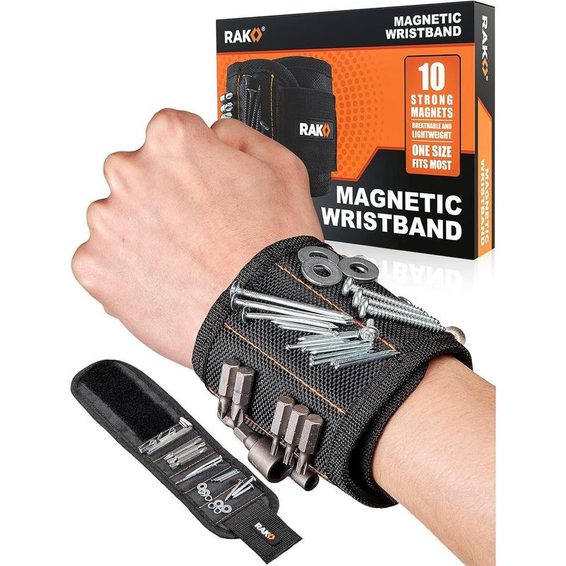 Magnetic Wristband for Holding Screws, Nails and Drill Bits for Men - Made from Premium Ballistic Nylon with Lightweight Powerful Magnets for Dad, Husband, Grandpa, Handyman