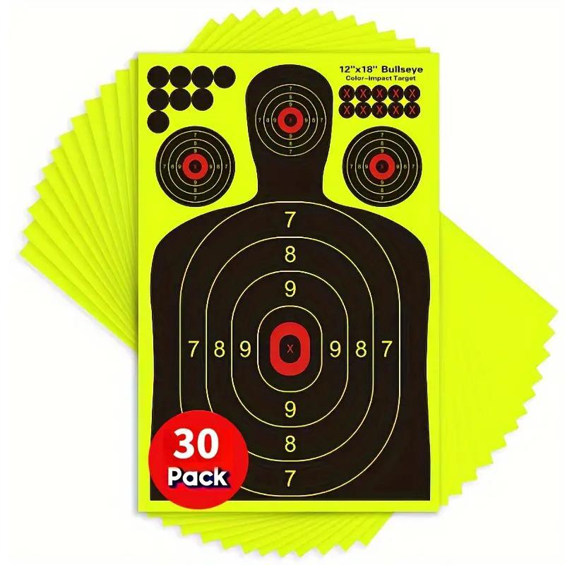 Shooting Target Paper, 10 20 30pcs Glow in The Dark Splash Target Paper, Hunting Training Practice Target Paper, Outdoor Shooting Game Supplies