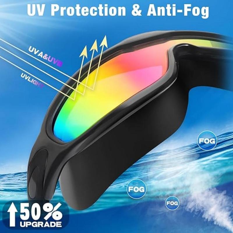 Anti-leak 180° Wide View Swimming Goggles, 2 Counts set Anti-fog & Anti-UV Swimming Goggles, Swimming Accessories for Adults & Teenagers