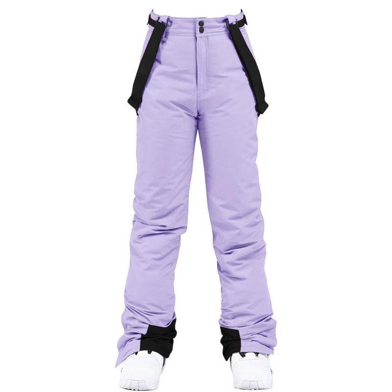 Women's Snow Ski Pants Outdoor Waterproof Winter Warm Snowboard Pants Snowboarding Hiking Winter Outdoor Pants with Detachable Suspender Windproof Snowboard Pants Slim