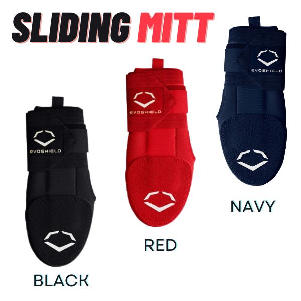 EvoShield Sliding Mitt - Premium Baseball & Softball Slide Guard for Right & Left Hand - Advanced Sports Protection Gear in Red, Black, Navy