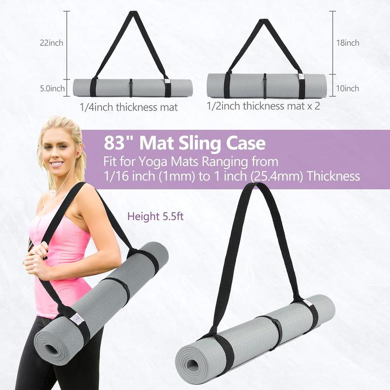 Yoga Mat Carrier Strap, Adjustable Thick Straps Sling for Carrying Large Mats, Stretching Band