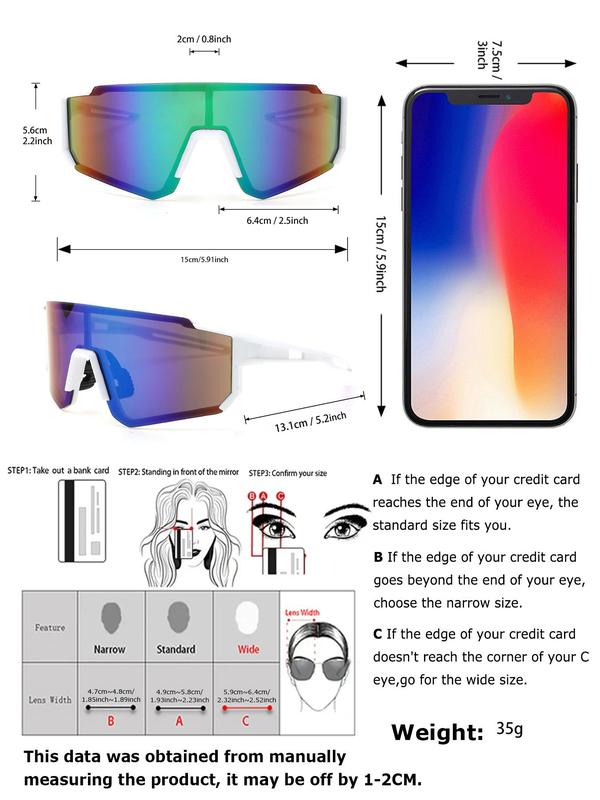 Unisex Sportive Shield Sunglasses, Trendy Large Size Men Rich Girl Sunglasses for Fall Festival, Fashionable Sunglasses for Outdoor Sports Cycling, Birthday Outfit