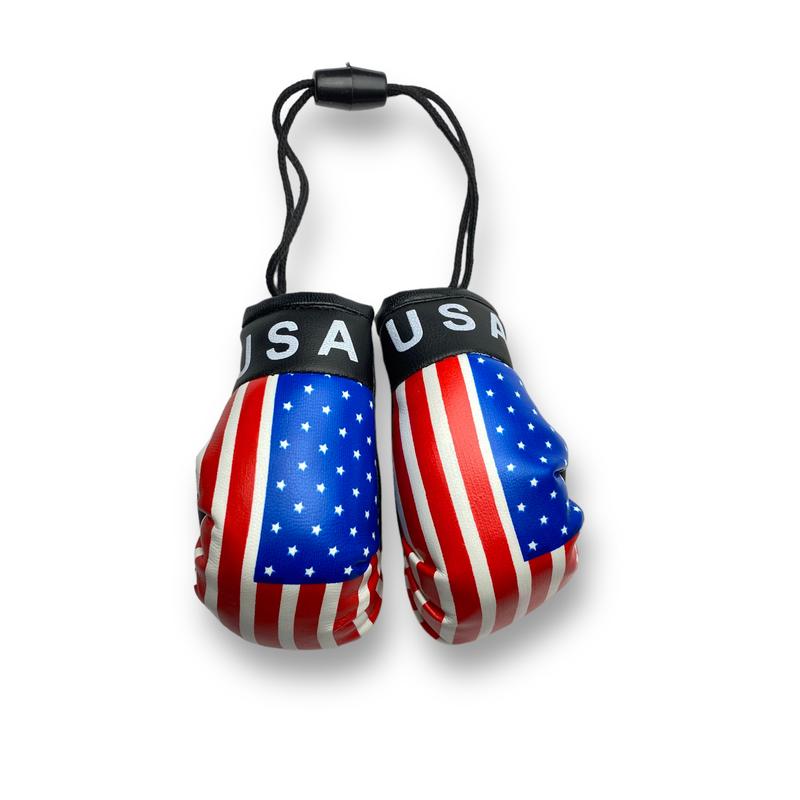 Mini Boxing Gloves with Country Flag - Ideal for Displaying as Car Rearview Mirror Mini Banner