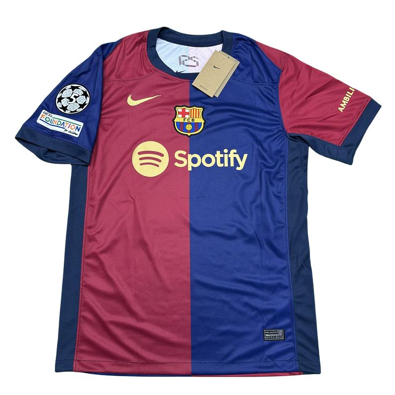 NIKE 2425 FC Barcelona Home Red Blue Short Sleeve Top No.19 Lamine Yamal Retro 125th Anniversary Special Edition Soccer Jerseys Quick Drying