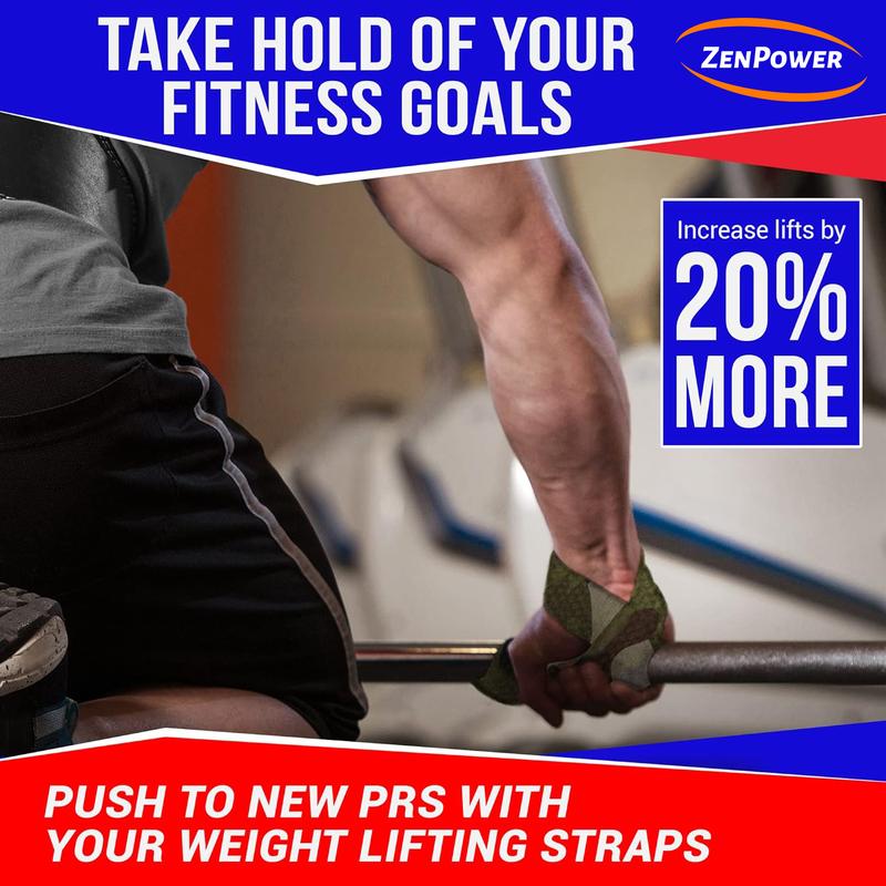 ZenPower Premium Padded Weightlifting Straps for Deadlifts, Rows, and Pull-ups – Durable, Comfortable Lifting Straps for Maximum Grip and Support during Strength Training.