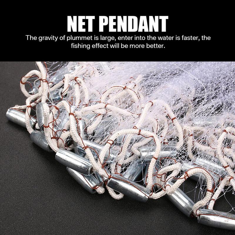 8 10 12 14 16FT Fishing Cast Net Bait Easy Throw Hand Cast Strong Nylon Mesh USA