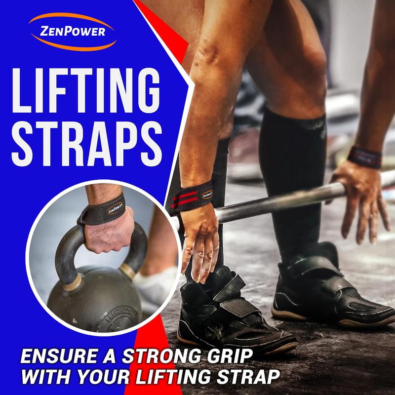 ZenPower Premium Padded Weightlifting Straps for Deadlifts, Rows, and Pull-ups – Durable, Comfortable Lifting Straps for Maximum Grip and Support during Strength Training.