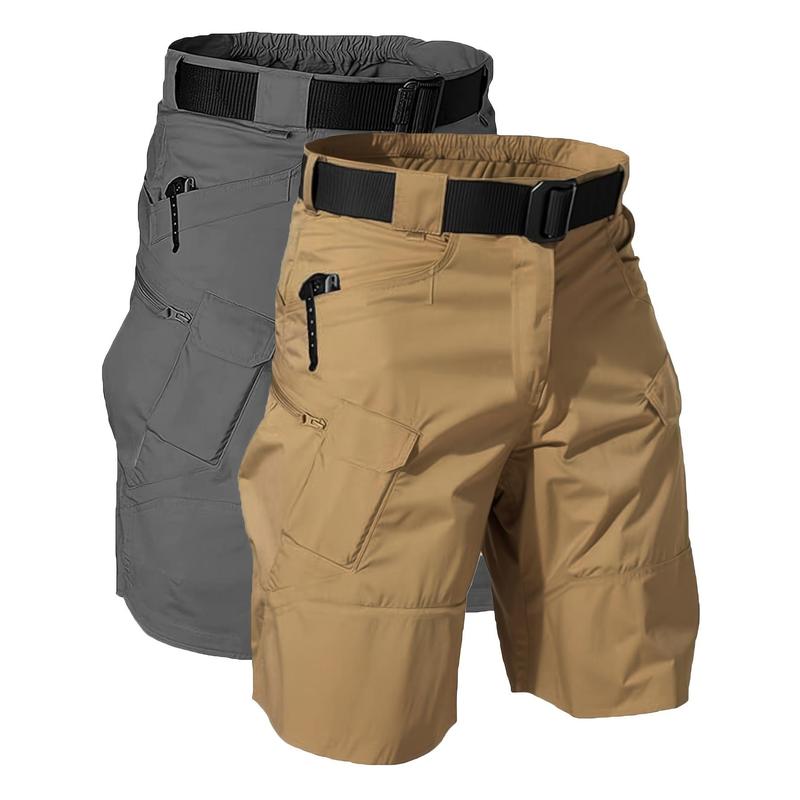 New-Tactical Multi-Pocket Cargo Shorts - Lightweight, Quick-Dry, Breathable, Water-Resistant, Adjustable Waistband, Zipper Closures for Outdoor Hiking, Fishing, Combat, Casual Work