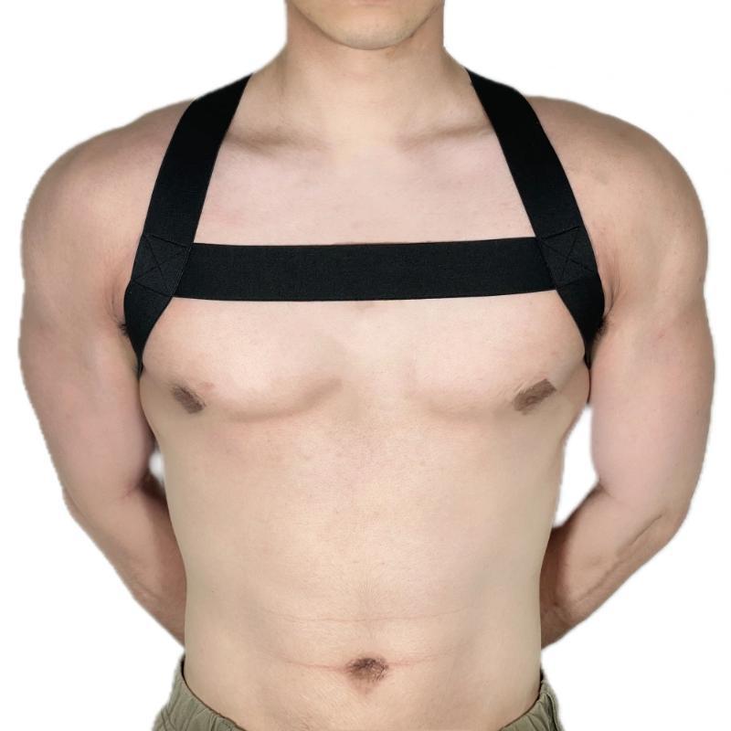 Men's Size S-M Chest Strap, Criss Cross Design Elastic Chest Strap, Sports & Outdoor Clothing Accessories for Gym Workout