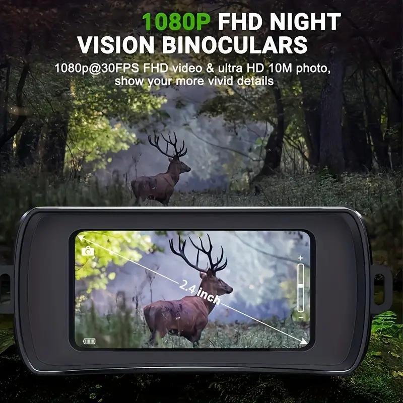 5X Digital Zoom Night Vision Binoculars, 1 Box Rechargeable Binoculars with Storage Card & Accessories, Outdoor Binoculars for Hiking, Camping, Travel