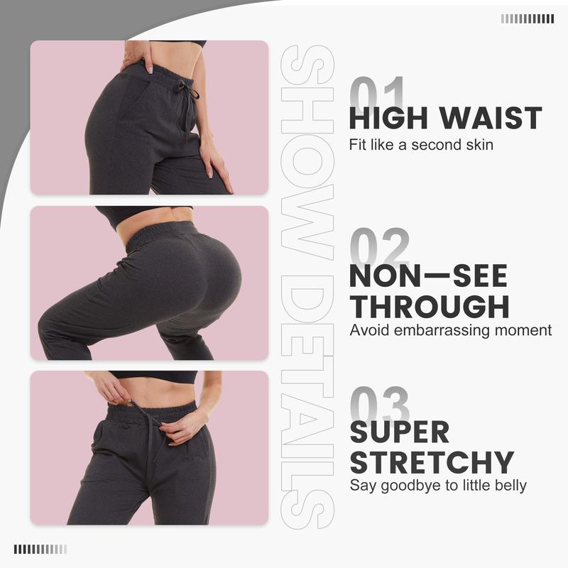 SHOWITTY  Joggers for Women - Sweatpants with Pockets Yoga Lounge Black Workout Pants