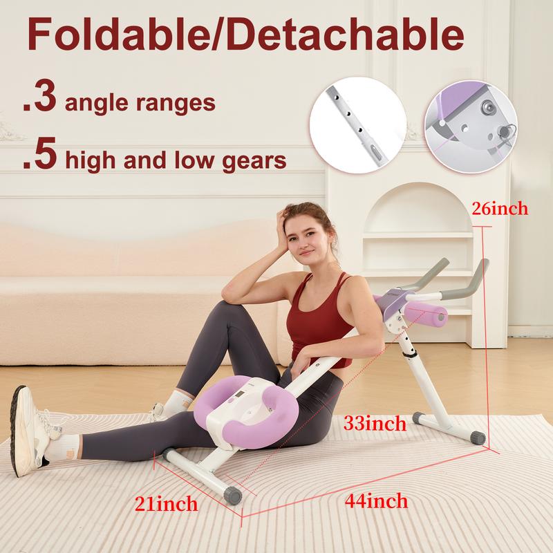 HOTWAVE Abs workout Fitness machines Trainer with LCD Monitor, Foldable Abdominal Exerciser, Core and Abdominal Trainer for Home Gym