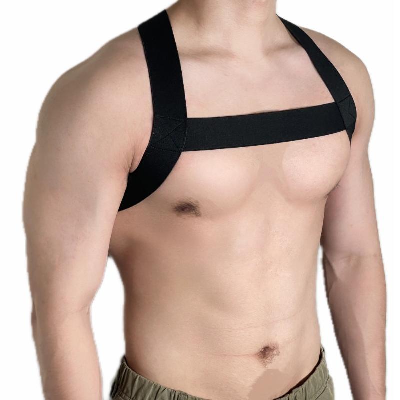 Men's Size S-M Chest Strap, Criss Cross Design Elastic Chest Strap, Sports & Outdoor Clothing Accessories for Gym Workout