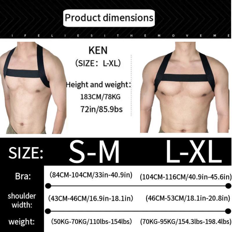 Men's Size S-M Chest Strap, Criss Cross Design Elastic Chest Strap, Sports & Outdoor Clothing Accessories for Gym Workout