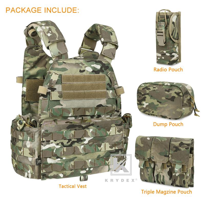 KRYDEX LBT-6094A Plate Carrier Molle Tactical Body Armor Combat Vest With Triple  Pouch & Radio Pouch & General Purpose Utility Pouches tactical vest