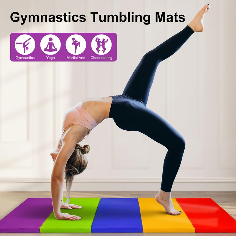 Extra Thick Foldable Tumbling Mat - High-Density Tear-Resistant Gymnastics Mat for Tumbling and Gymnastics - Durable, Portable, and Space-Saving Design for Home, Gym, or Outdoor Use