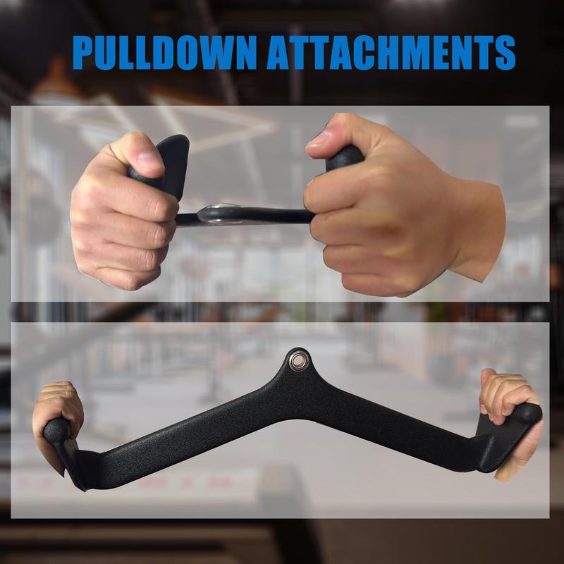 LAT Pulldown Attachments, LAT Bar Cable Machine Attachment,T-bar V-bar, LAT Pull Down Bars, Back Tricep Bar Strength Training Handle for Home Gym Fitness