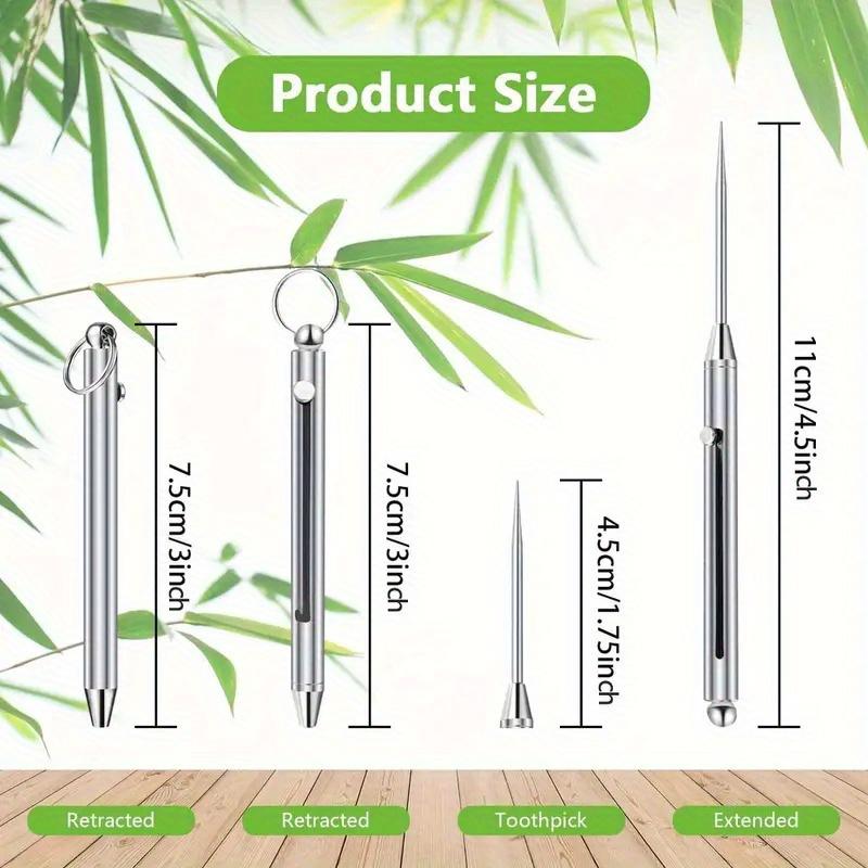 Durable Multi Purpose Titanium Alloy Portable Fruit Fork for BBQ Phone Slot Rust-Free Non Damaging Dental Pick Camping Tool Toothpick Tube Outdoor Emergency Equipment