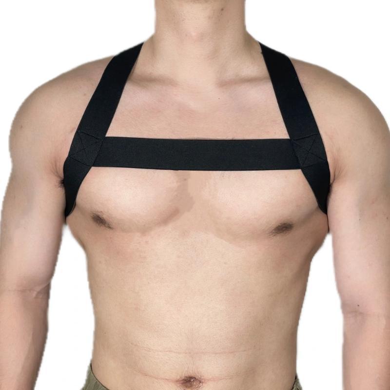 Men's Size S-M Chest Strap, Criss Cross Design Elastic Chest Strap, Sports & Outdoor Clothing Accessories for Gym Workout