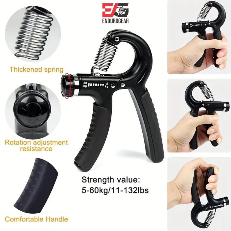 ENDUROGEAR 5-Piece Grip Strengthener Kit - Adjustable Hand Gripper, Finger Exerciser, Stress Relief Ball, & Forearm Strength Trainer