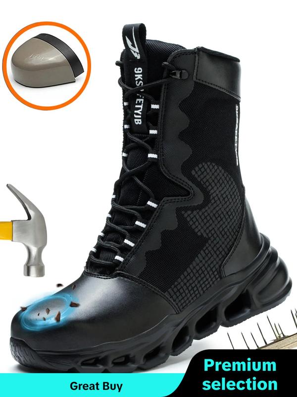 Men's Anti-smashing & Anti-piercing Safety Boots for Outdoor Activities, Comfortable and Fatigue-free Standing Shoes, Outdoor Hiking Shoes