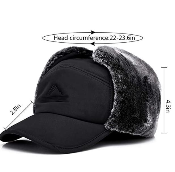 Mens Winter Windproof Warm Trapper Hat with Ear Flap Cold Weather Skiing Hunting Fishing Gifts Trapper Hats for Men Women