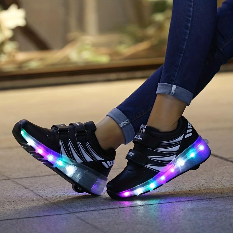 LED Roller Shoes for Kids - Trendy Two-Wheeled Skate Sneakers with Luminous Lights for Boys, Girls, and Teens - Fun and Safe Way to Roll Around