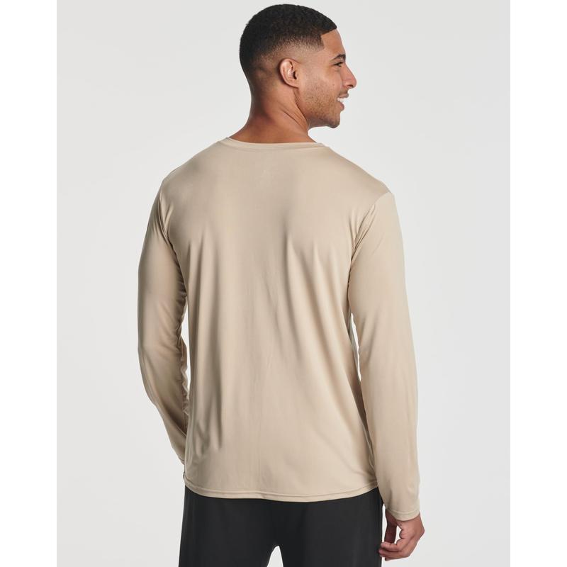 Real Essentials 4 Pack: Men's Dry-Fit Active Athletic Long Sleeve Pocket Crew T-Shirt Outdoors UPF 50 S-5XLT