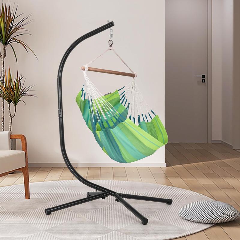 FDW Hammock Chair Stand, Outdoor Solid Steel Heavy Duty Construction for Hanging Hammock, Air Porch Swing - 360 Degree Rotation patio furniture