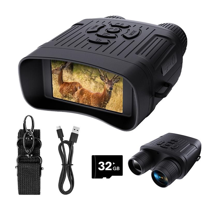 2.7K Night Vision Binoculars  with 32GB TF Card for Photos and Videos, 10X Digital Zoom. Ideal Gift for Outdoor Enthusiasts and Animal Watchers