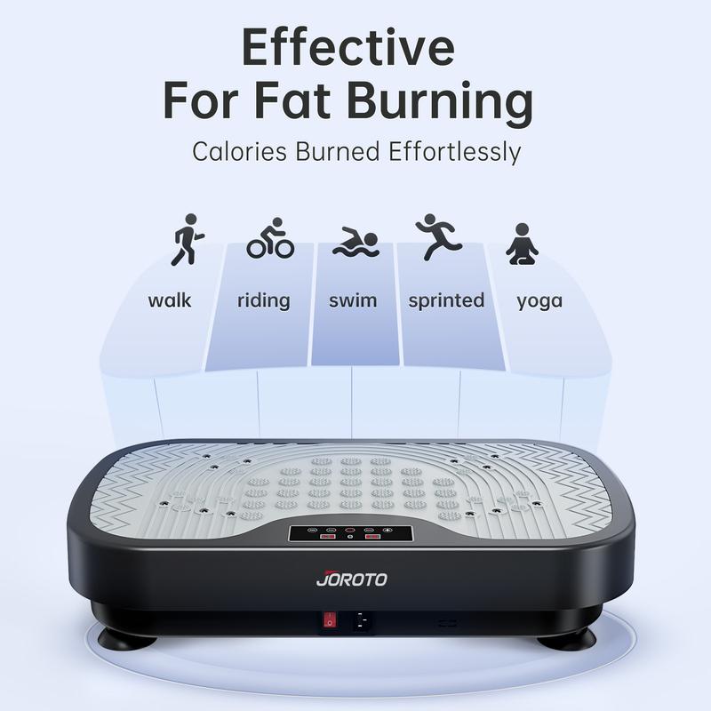 JOROTO  Vibration Plate Gym Machine with Magnet Massage Full Body Fitness Vibration Platform with 2 Resistance Bands and Remote Control Max 330LBS Lymphatic Drainage vibration plate