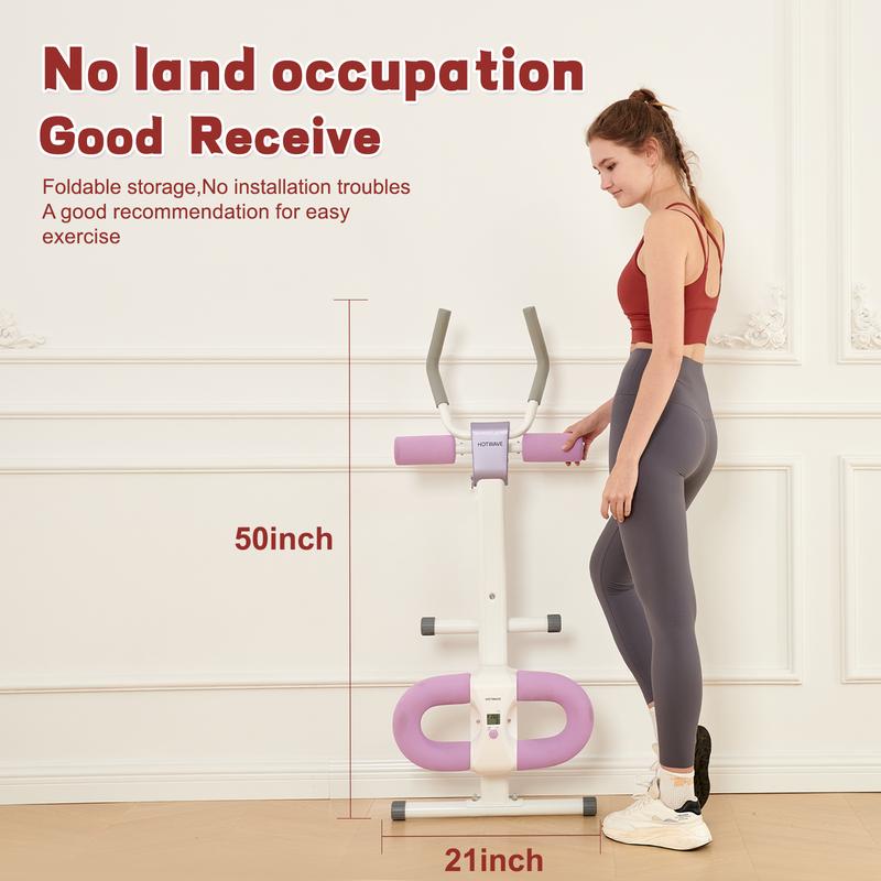 HOTWAVE Abs workout Fitness machines Trainer with LCD Monitor, Foldable Abdominal Exerciser, Core and Abdominal Trainer for Home Gym