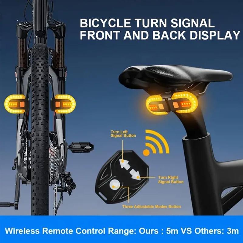 Bicycle Turn Signal, Bright Bicycle Rear Light, Wireless Remote Control Bike Rear Light, USB Rechargeable LED Mountain Bike Flashlight, Suitable For Bicycle & Scooter